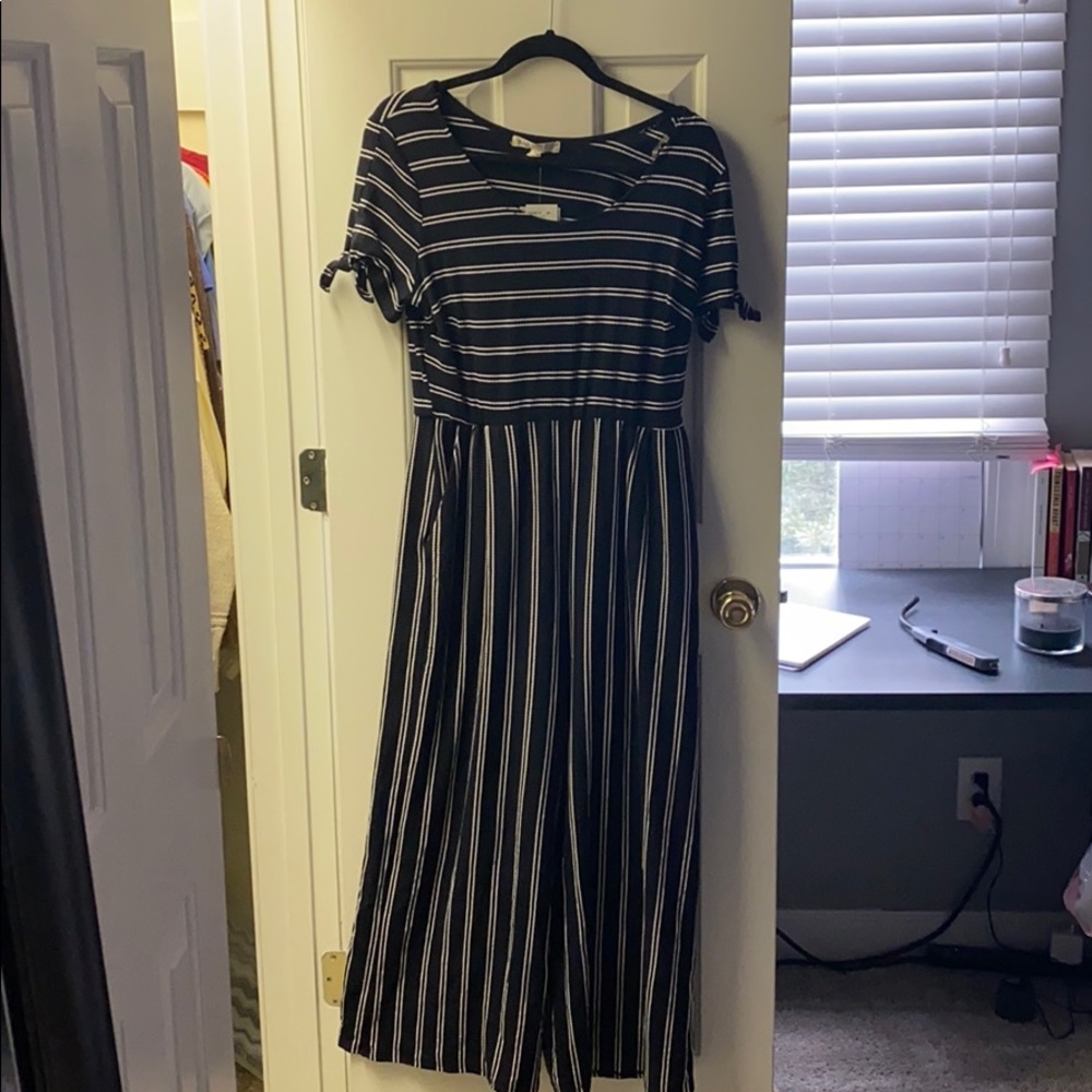 Navy striped jumpsuit!